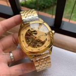 Perfect Replica Cartier Rotonde De All Gold Tourbillon Face Smooth Bezel 42mm Watch
